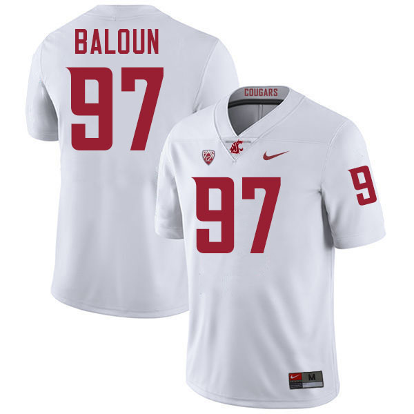 Max Baloun WSU Cougars Jersey.Washington State Cougars #97 Max Baloun Jersey Youth-White